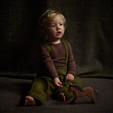 Baby & Kids Pocket Dungarees - Boiled Merino Wool - Seaweed