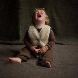 Fawn Baby Vest - Wool Teddy Fleece - Oatmeal