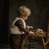 Fawn Baby Vest - Wool Teddy Fleece - Oatmeal