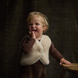 Fawn Baby Vest - Wool Teddy Fleece - Oatmeal