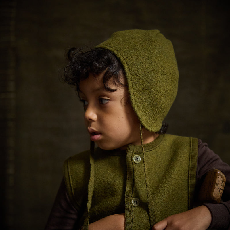 Boiled Merino Wool Hat - Seaweed