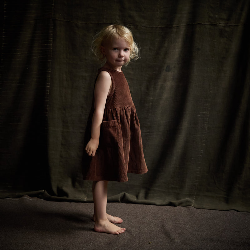 Aspen Dress - Cotton Corduroy - Squirrel