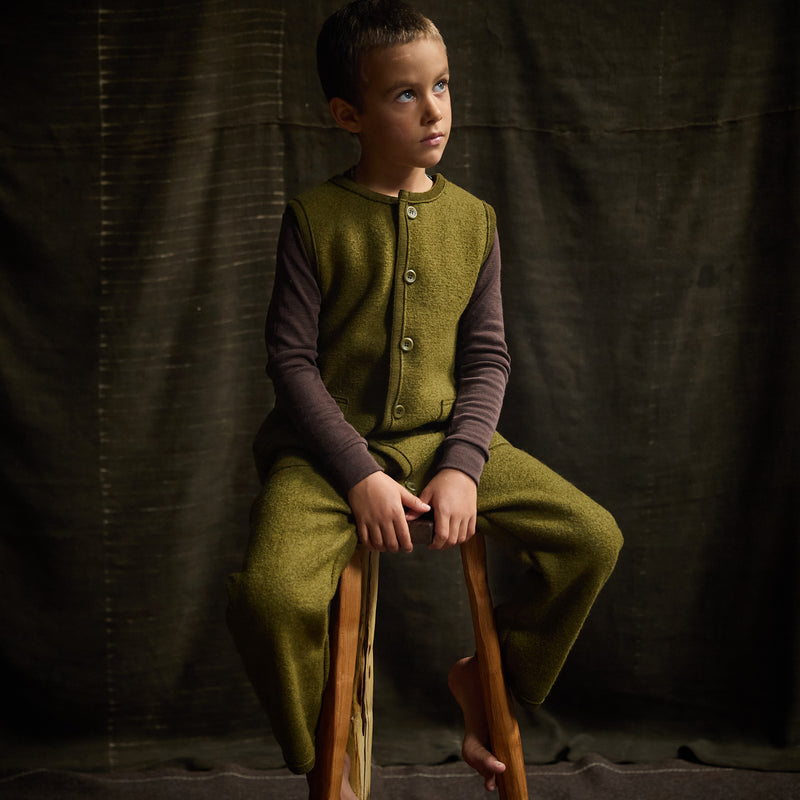 Earth Playsuit - Boiled Merino Wool - Seaweed