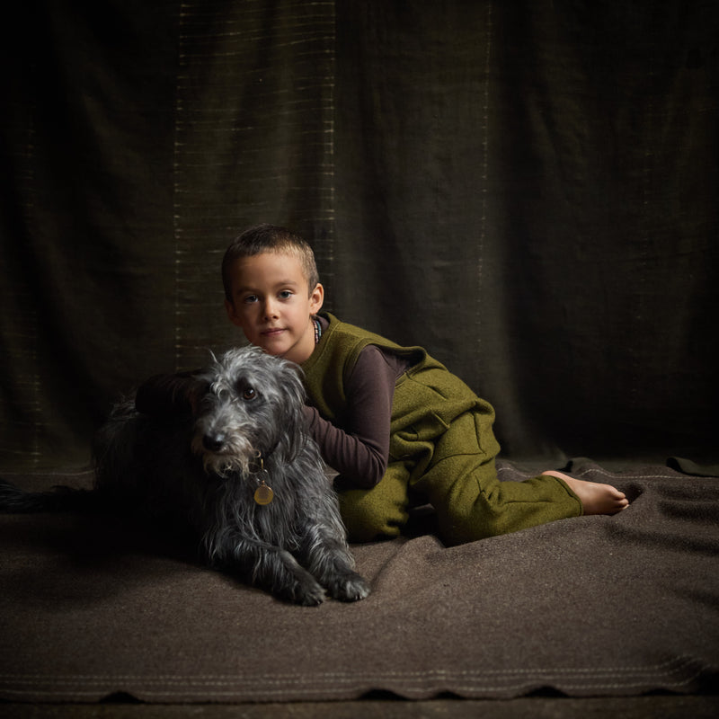 Earth Playsuit - Boiled Merino Wool - Seaweed