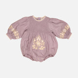 Baby Cotton Noemie Romper - Dusky Lavender