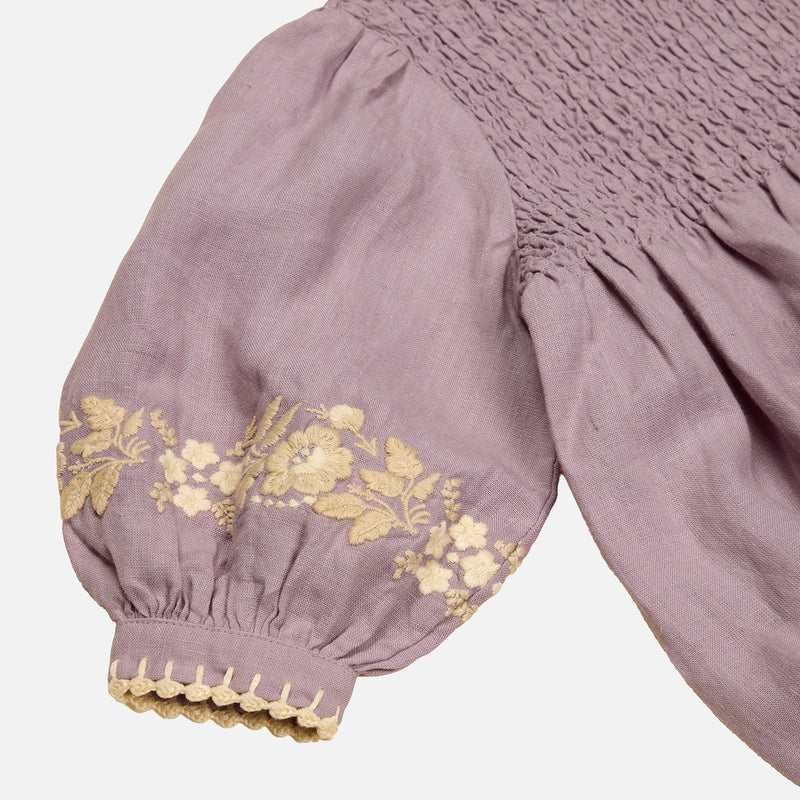 Baby Cotton Noemie Romper - Dusky Lavender