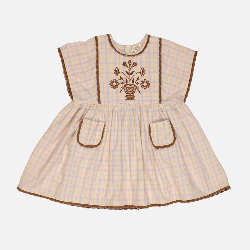 Kids Cotton Alma Overdress - Camp Check