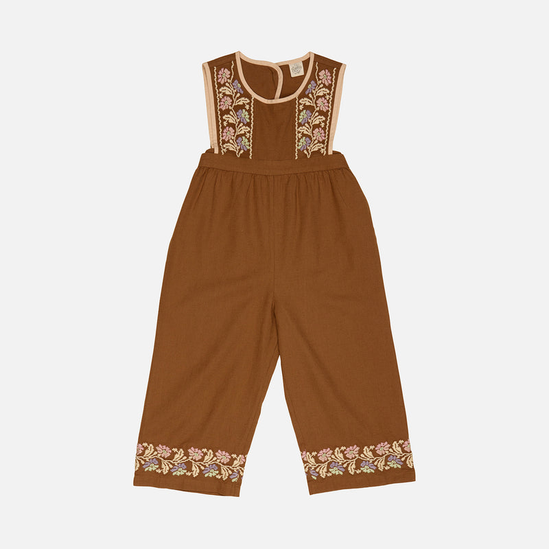 Kids Cotton Bibi Overall - Chocolate