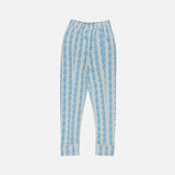Kids Cotton Jersey Sandy Slim Pants - Nordic Floral Jacquard