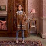 Kids Cotton LS Stevie Dress - Chocolate