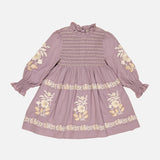 Kids Cotton Mia Dress - Dusky Lavender