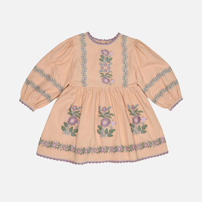 Kids Cotton Penelope Dress - Dried Rose
