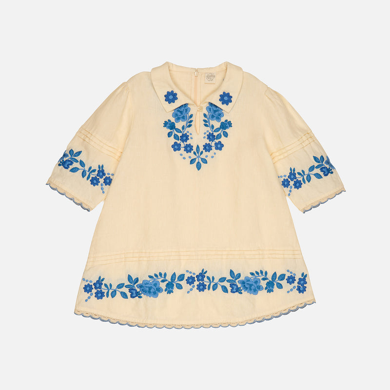 Kids Linen Deedee Dress - Cream
