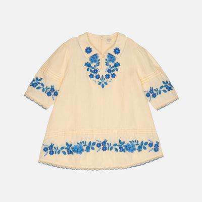 Kids Linen Deedee Dress - Cream