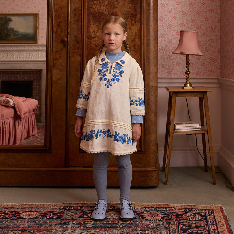 Kids Linen Deedee Dress - Cream