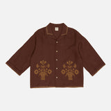 Kids Linen LS Donny Shirt - Dark Chocolate