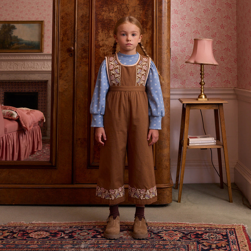 Kids Cotton Bibi Overall - Chocolate