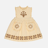 Kids Cotton Ida Quilted Dress - Cream