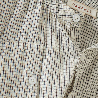 Kids Handloomed Cotton Yew Dress - Black Micro Check