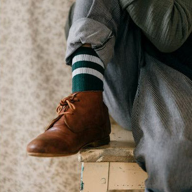 Babies & Kids Cotton Varsity Socks - Forest Green