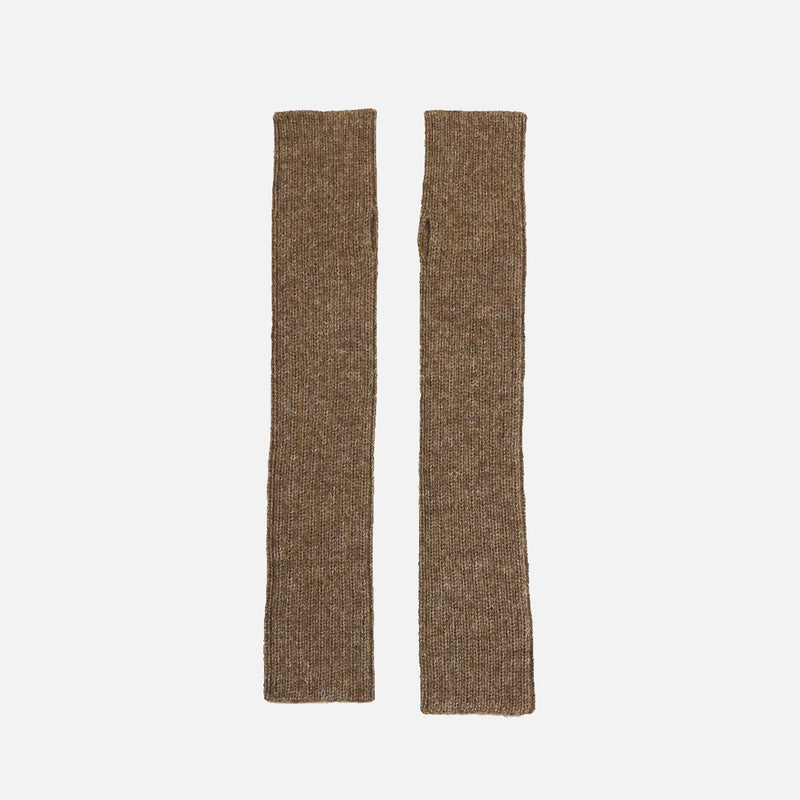 Women's Alpaca Rib Arm Warmers - Cocoa
