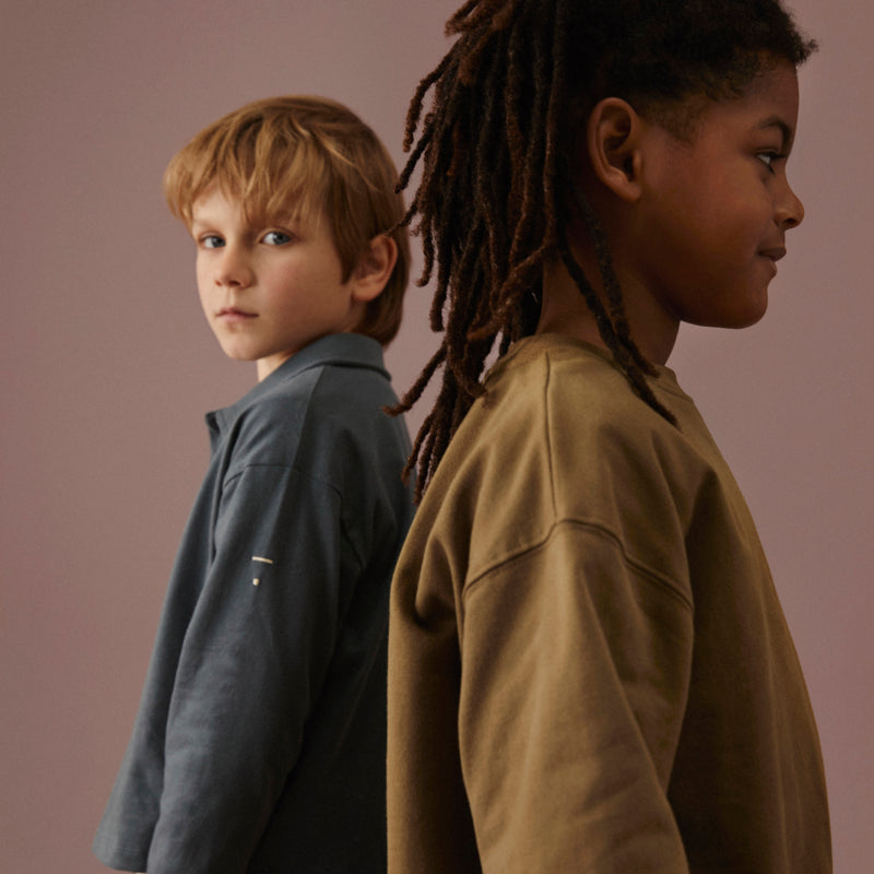 Cotton Drop Shoulder Sweater - Woody