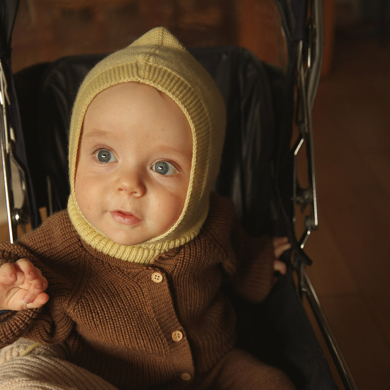 Baby & Kids Merino Wool Eddy Balaclava - Light Yellow