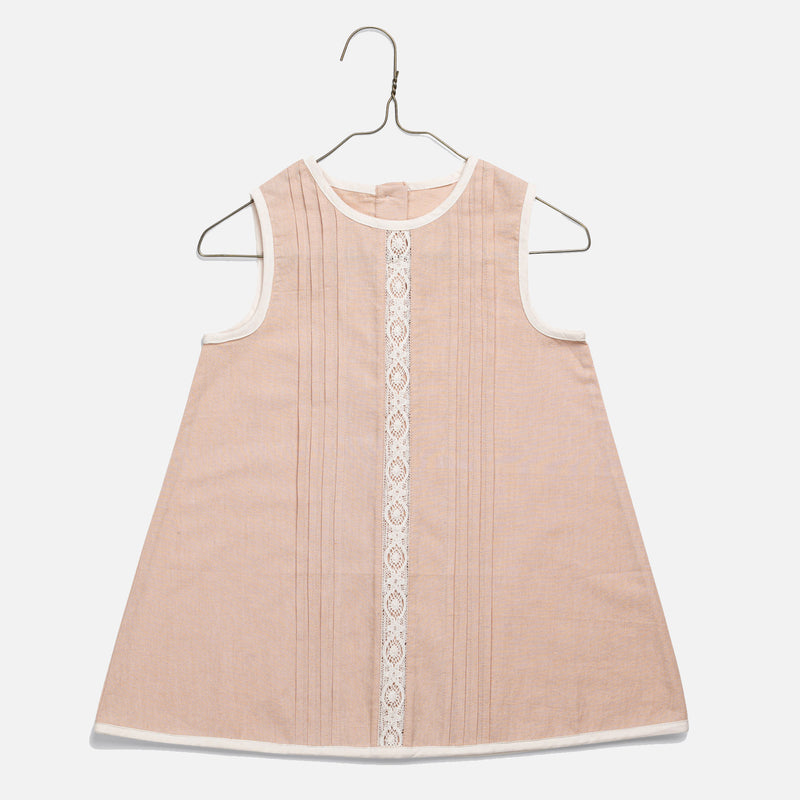 Kids Cotton Hannah Dress - Powder
