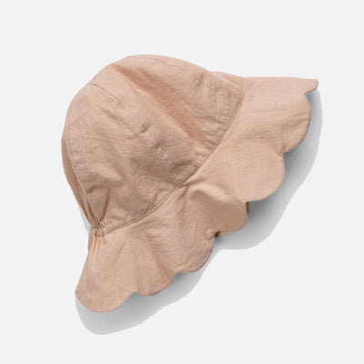 Baby & Kids Cotton Reversible Scalloped Sun Hat - Shell/Powder