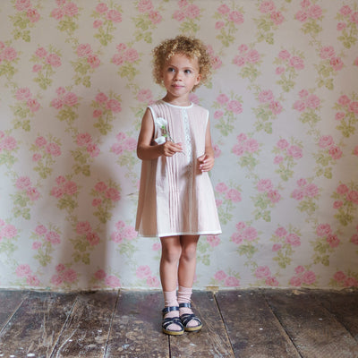 Kids Cotton Hannah Dress - Powder