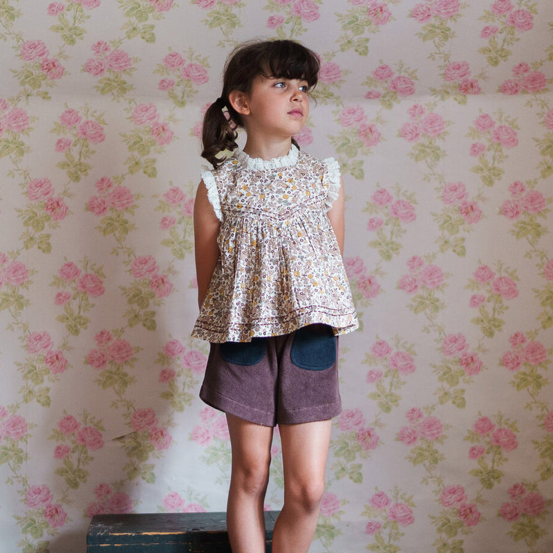 Kids Cotton Rosa Blouse - Yarrow Floral