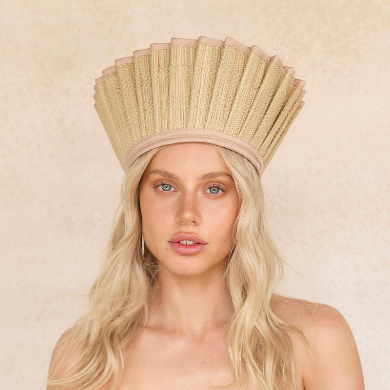 Women's Hand Woven Natural Grass Capri Hat - Sumatra