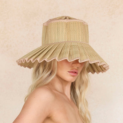 Women's Hand Woven Natural Grass Capri Hat - Sumatra