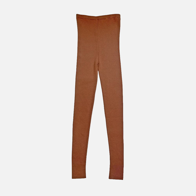 Women's Merino Wool Syfaen Skinny Rib Leggings - Sandalwood