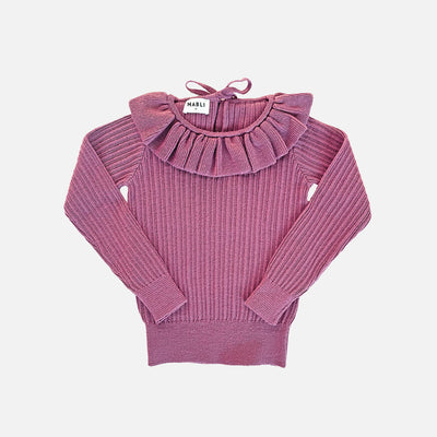 Baby & Kids Merino Wool Cassie Skinny Rib LS Top - Damson