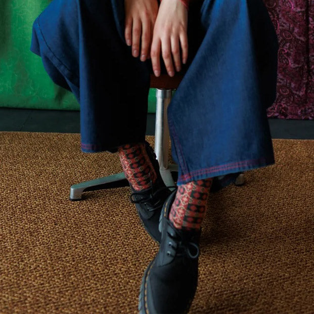 Adults Merino Wool Brae Socks - Winter Rose