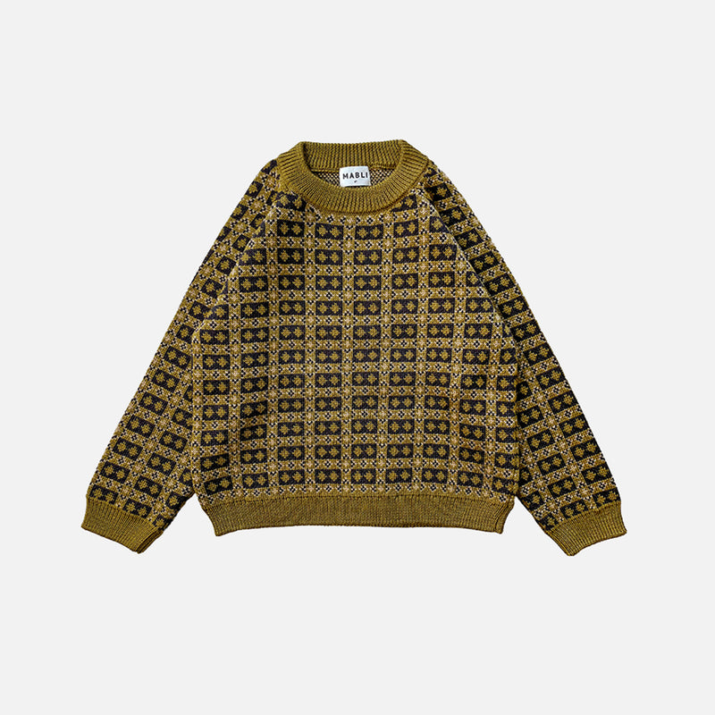 Kids Merino Wool Brae Pullover - Golden Olive