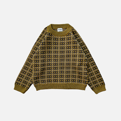 Kids Merino Wool Brae Pullover - Golden Olive