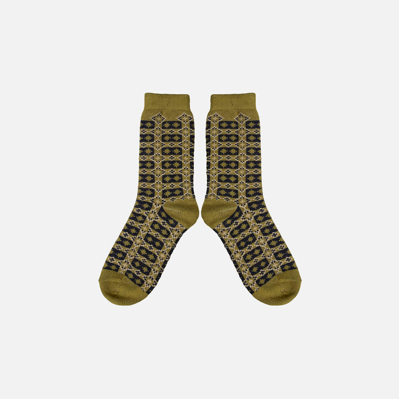 Kids Merino Wool Brae Socks - Golden Olive