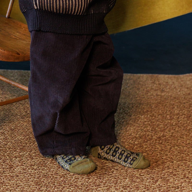 Kids Merino Wool Brae Socks - Golden Olive