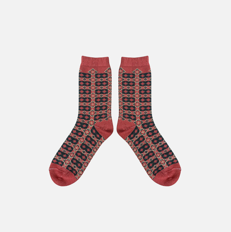 Kids Merino Wool Brae Socks - Winter Rose