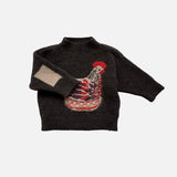 Kids Merino Wool Chicken Bowl Pullover - Espresso