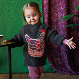 Kids Merino Wool Chicken Bowl Pullover - Espresso