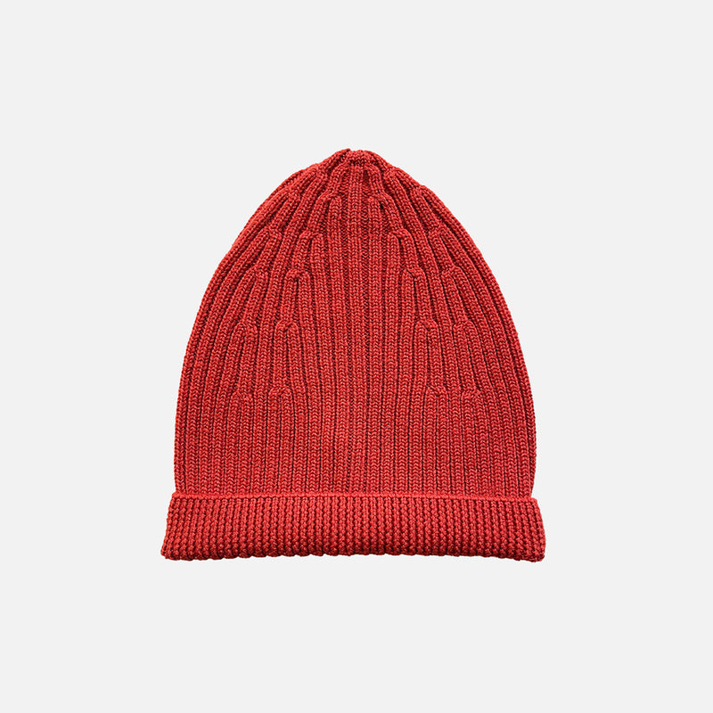 Kids Merino Wool Coblyn Beanie - Ruby