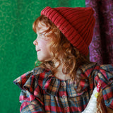 Kids Merino Wool Coblyn Beanie - Ruby