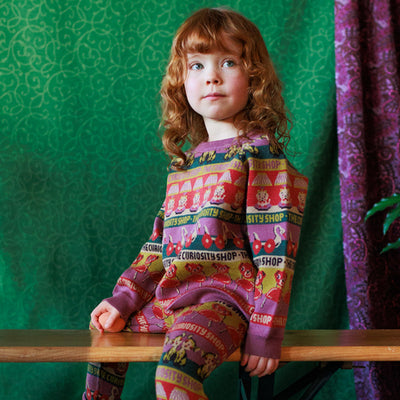 Kids Merino Wool Curiosities Pullover - Damson