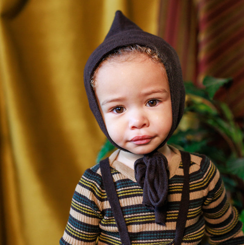 Baby & Kids Merino Wool Tegan Bonnet - Dark Chocolate