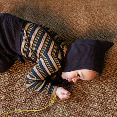 Baby & Kids Merino Wool Tegan Bonnet - Dark Chocolate