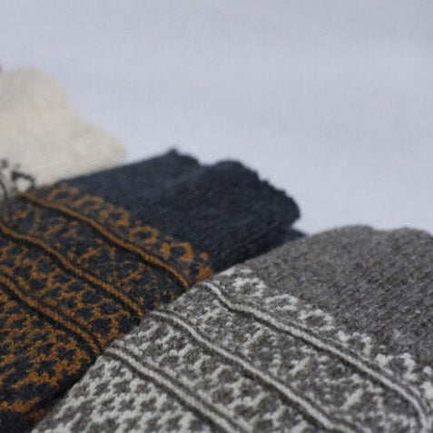 Adults Wool Jacquard Socks - Navy