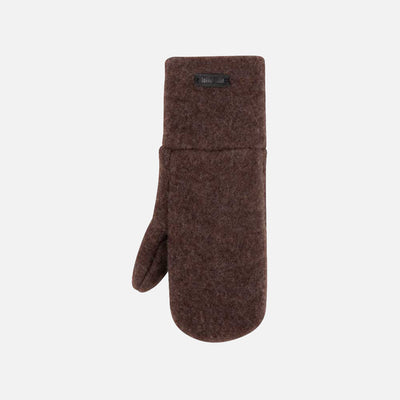 Kids Merino Wool Fleece Mittens - Dark Brown